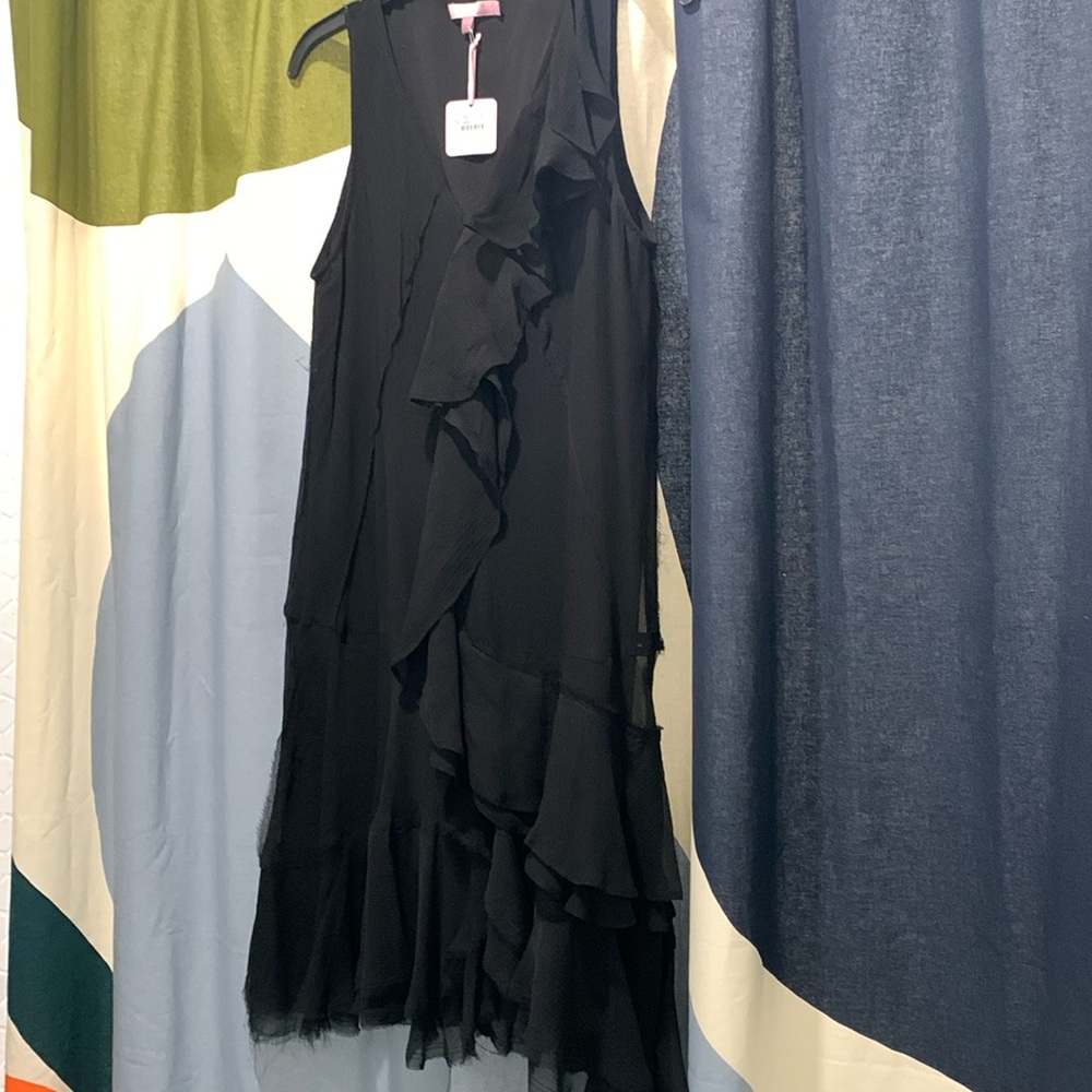 Calypso st Barth OYIBA sleeveless black silk dress